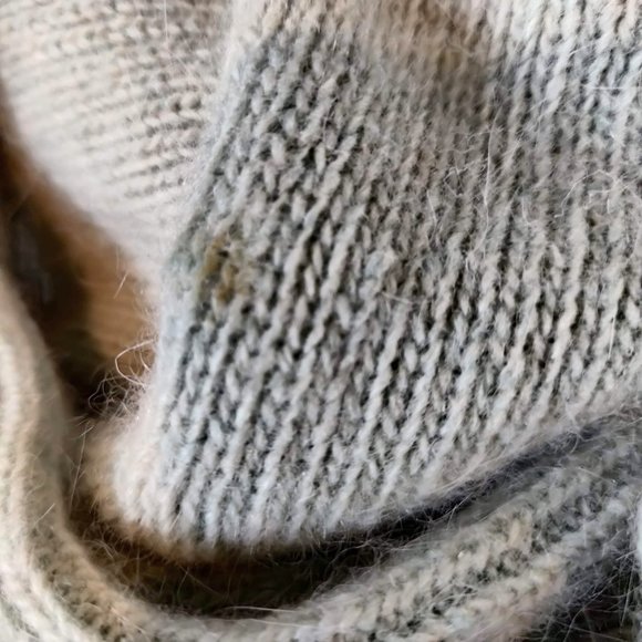 JH Collectibles Womens Vtg Pale Green Wool/Angora Open Shawl Collar Cardigan L - Picture 8 of 12